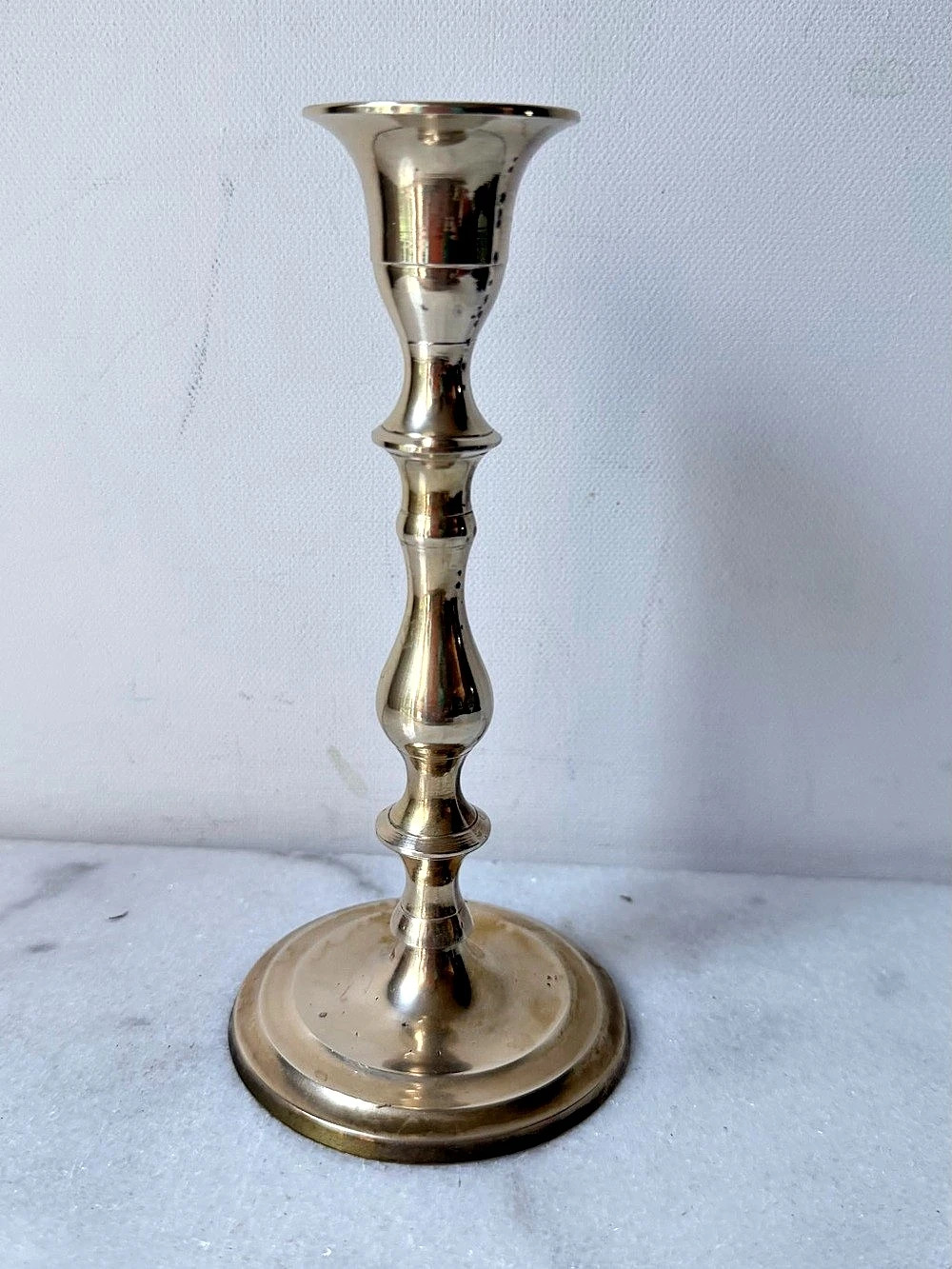 Vintage Solid Brass Taper Candlestick Holder | Made in India | 6.25”